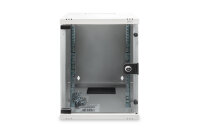 DIGITUS Wandschrank     Compact  9HE 254mm 10" Glastür grau