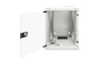 DIGITUS Wandschrank     Compact  9HE 254mm 10" Glastür grau