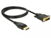 DELOCK Kabel DP 1.2 -> DVI (24+1) St/St 1.0m schwarz...