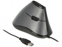 DELOCK ergonom. Maus vertikal optisch 5-Tasten + 1.8m Kabel