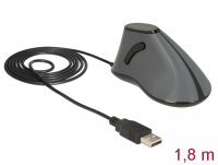 DELOCK ergonom. Maus vertikal optisch 5-Tasten + 1.8m Kabel