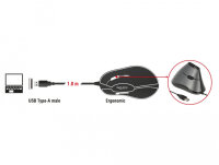 DELOCK ergonom. Maus vertikal optisch 5-Tasten + 1.8m Kabel