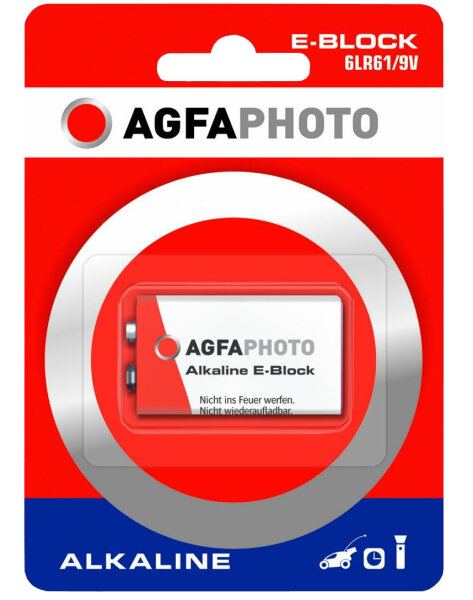 AgfaPhoto Batterie Alkaline Power -9V 6LR61 E-Block     1St.
