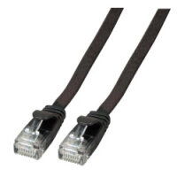EFB RJ45 Flachpatchkabel U/UTP Cat.6A PVC  0.50m schwarz
