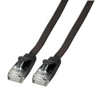 EFB RJ45 Flachpatchkabel U/UTP Cat.6A PVC  3.00m schwarz