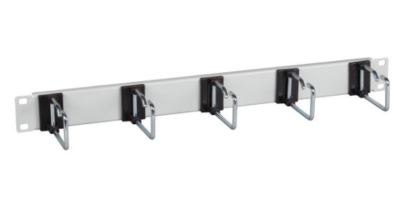 EFB 19" 1HE Kabelführungspanel,5x Stahlbügel 110mm, schwarz