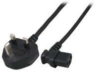 EFB Netzleitung UK BS1363A-C13 90°,schwarz,1.8m,3x0.75mm