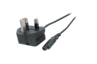 EFB Netzleitung UK BS1363A-C7 180°,schwarz,3.0m,2x0.75mm