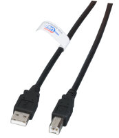 EFB USB2.0 Anschlusskabel A-B, St.-St., 0.5m, schwarz, LSZH