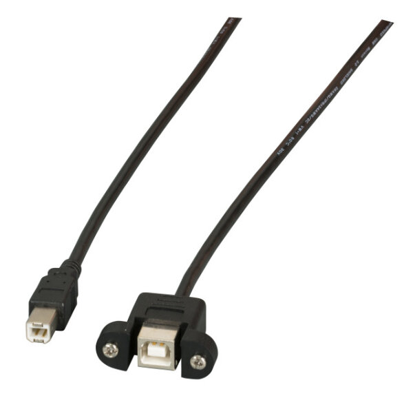 EFB USB2.0 Verlängerung B-B,St.-Einbaubuchse,1.8m,sw,Classic