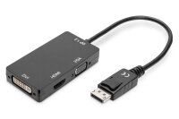 DIGITUS DisplayPortkonverterkabel DP->HDMI+DVI+VGA 0.2m