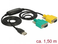 DELOCK Adapter USB 2.0 A > 2x Seriell DB9 RS-232 St/St...
