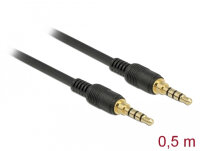 DELOCK Klinkenkabel 3.5mm 4Pin St > St 0.5m schwarz