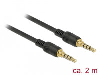 DELOCK Klinkenkabel 3.5mm 4Pin St > St 2.0m schwarz