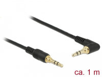 DELOCK Klinkenkabel 3.5mm 3Pin St > St gewinkelt 1.0m...