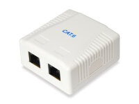 Equip Aufputzdose Cat6  2-Port 2x RJ45 UTP       RAL 9010...