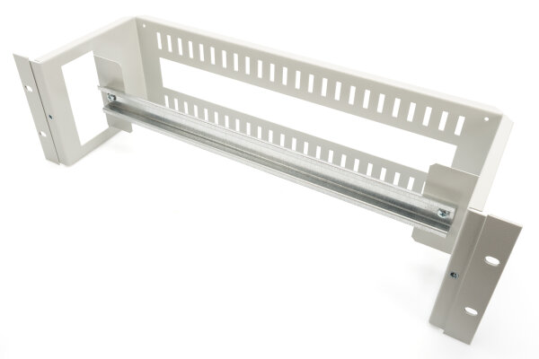 DIGITUS Hutschienenträger 3HE 19" (483mm) + Hutschiene grau