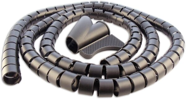 Schwaiger Kabelspiralschlauch 28mm 1,5 m Schwarz