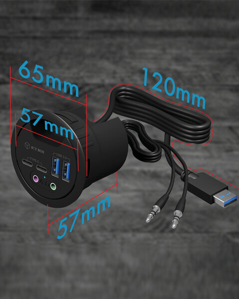 Hub  4-Port IcyBox USB 3.0 IB-HUB1403B Tischeinbau