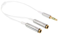 DELOCK Klinkekabel 3,5mm -> 2x 3,5mm St/Bu 0.25m...