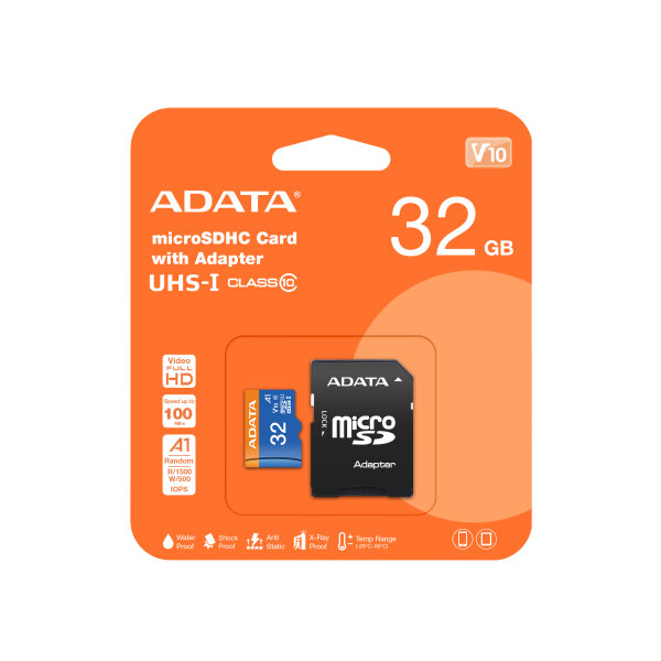 SD MicroSD Card  32GB ADATA    SDHC (UHS-I Class 10) m. A. retail