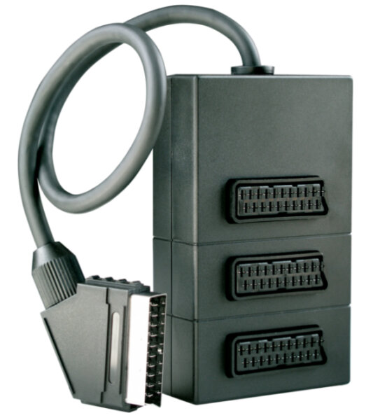 Schwaiger Scart-Verteiler 3-fach Schwarz