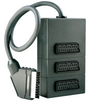 Schwaiger Scart-Verteiler 3-fach Schwarz