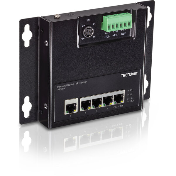 TRENDnet Industrie Switch  5 Port Gbit Unman. PoE+ FA Metall
