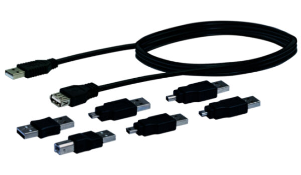 Schwaiger USB Universalanschluss Set 6 Adapter/Länge: 1,5 m