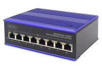 DIGITUS Switch Ind. 8-Port  10/100  30W PoE Unmanaged blau