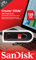 128GB USB 2.0 SanDisk Cruzer Stick SecureAccess Glide schwarz/rot