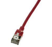 Logilink Patchkabel CAT6A U/FTP TPE SlimLine rot 0,3m