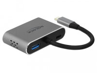 DELOCK Adapter USB-C > HDMI/VGA/USB3.0/PD 0.12m grau