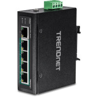TRENDnet Industrie Switch  5 Port Fast Eth. PoE+ L2 DIN-Rail