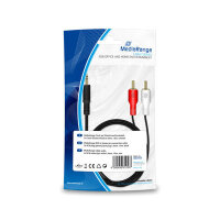 MediaRange Chinch Anschlusskabel 2x Chinch-Stecker 3.5mm 1m