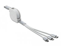 DELOCK USB 3in1 Aufrollkabel 8PIN Micro USB/USB Typ C...