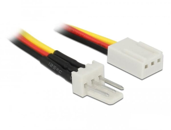 DELOCK Lüfter Stromkabel 3 Pin Stecker zu 3 Pin Buchse 30 cm