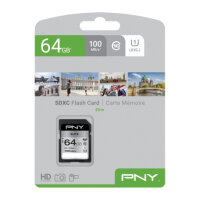 SD XC Card  64GB PNY Elite R100MB/s retail