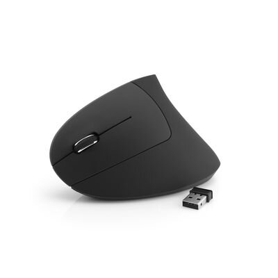 MediaRange Maus Wireless Vertical Linkshänder, schwarz