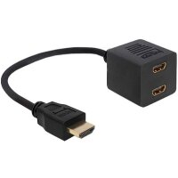 DELOCK HDMI Adapter A -> 2x A St/Bu 0.20m with Ethernet