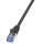 LogiLink PrimeLine Patchkabel S/FTP CAT6a 50cm Rastnasenschutz AWG26 PIMF schwarz