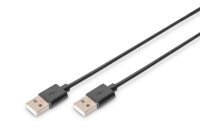 DIGITUS USB 2.0 Anschlusskabel Typ A -A  St/St     3.0m,  sw