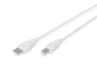 DIGITUS USB 2.0 Anschlusskabel Typ A -B  St/St    1.8m beige