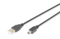 DIGITUS USB 2.0 Anschlusskabel Typ A -mini B St/St 1.8m,  sw