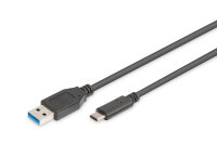 DIGITUS USB 3.0 Anschlusskabel Typ C -A  St/St     1.0m,  sw