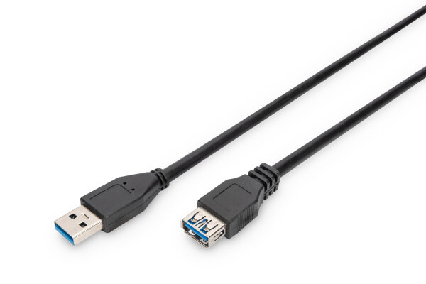 DIGITUS USB 3.0 Verlängerungskabel Typ A -A St/Bu  1.8m,  sw