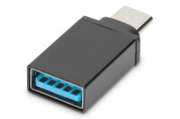 DIGITUS USB Type-C Adapter, Type-C - A-Buchse, schwarz