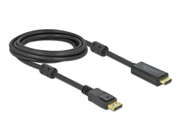 DELOCK DisplayPort 1.2 > HDMI Kabel 4K 60Hz 3m aktiv schwarz