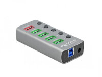 DELOCK HUB USB 3.2Gen1 4Port +Schnellladeport +USB-C PD 3.0