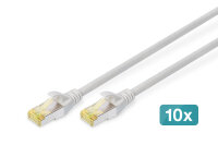DIGITUS CAT 6A S/FTP Patchkabel, 10 Stück, 0,5m, grau